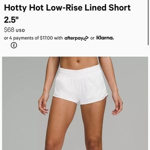 Hotty Hot Short Shorts lululemon in White (size 6)